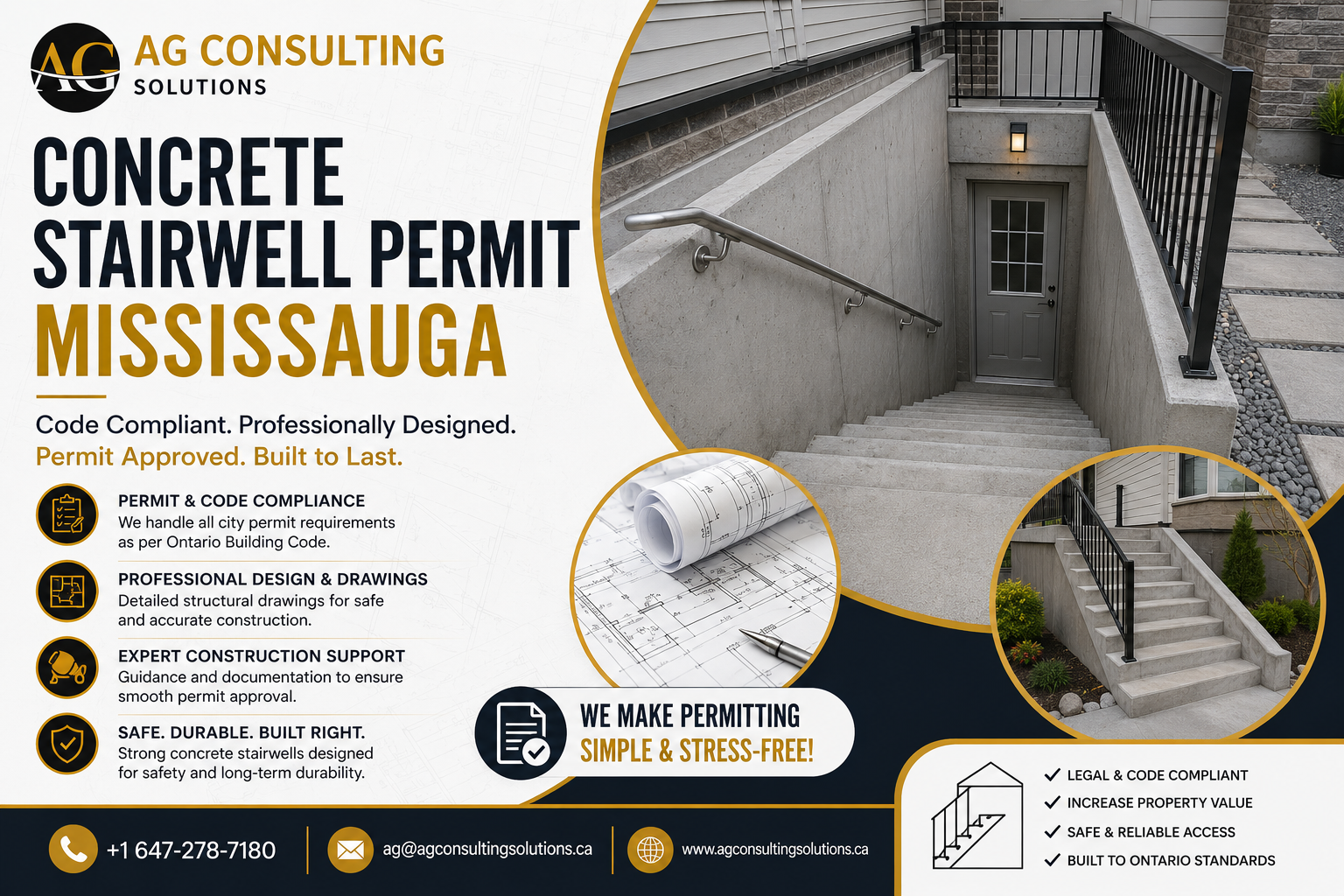 Concrete stairwell Permit Mississauga